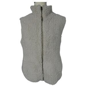 dylan Women's Large Sherpa Vest Full Zippered High Collar Pockets